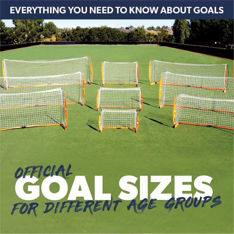 Official goal sizes for ages in Soccer, Futsal, Tennis, Hockey, Volleyball and more