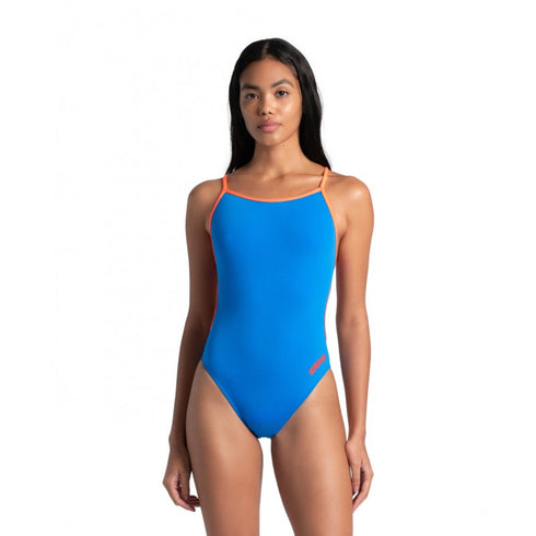 arena Solid Lace Back One-Piece Swimsuit