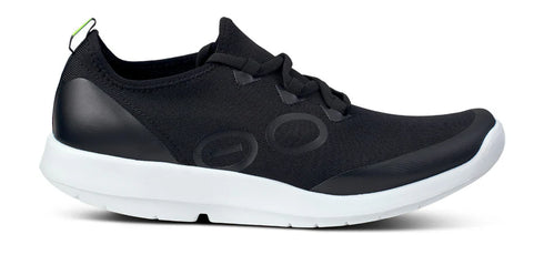 OOFOS Men's OOmg Sport Lace Shoe - Black/White