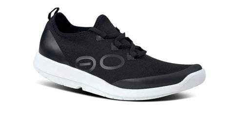 OOFOS Men's OOmg Sport Lace Shoe - Black/White