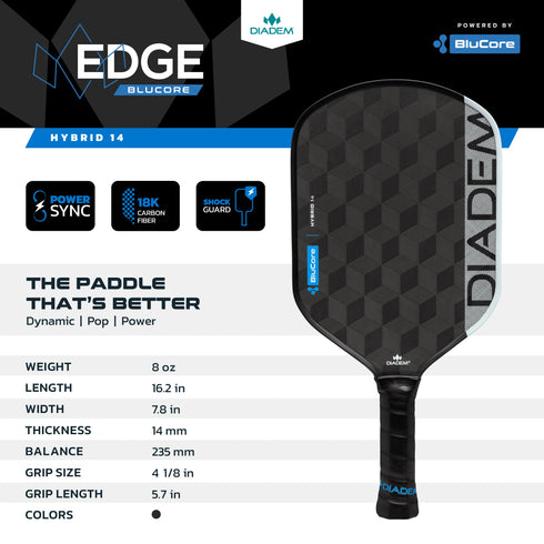 Diadem Edge Blucore Hybrid Pickleball Paddle