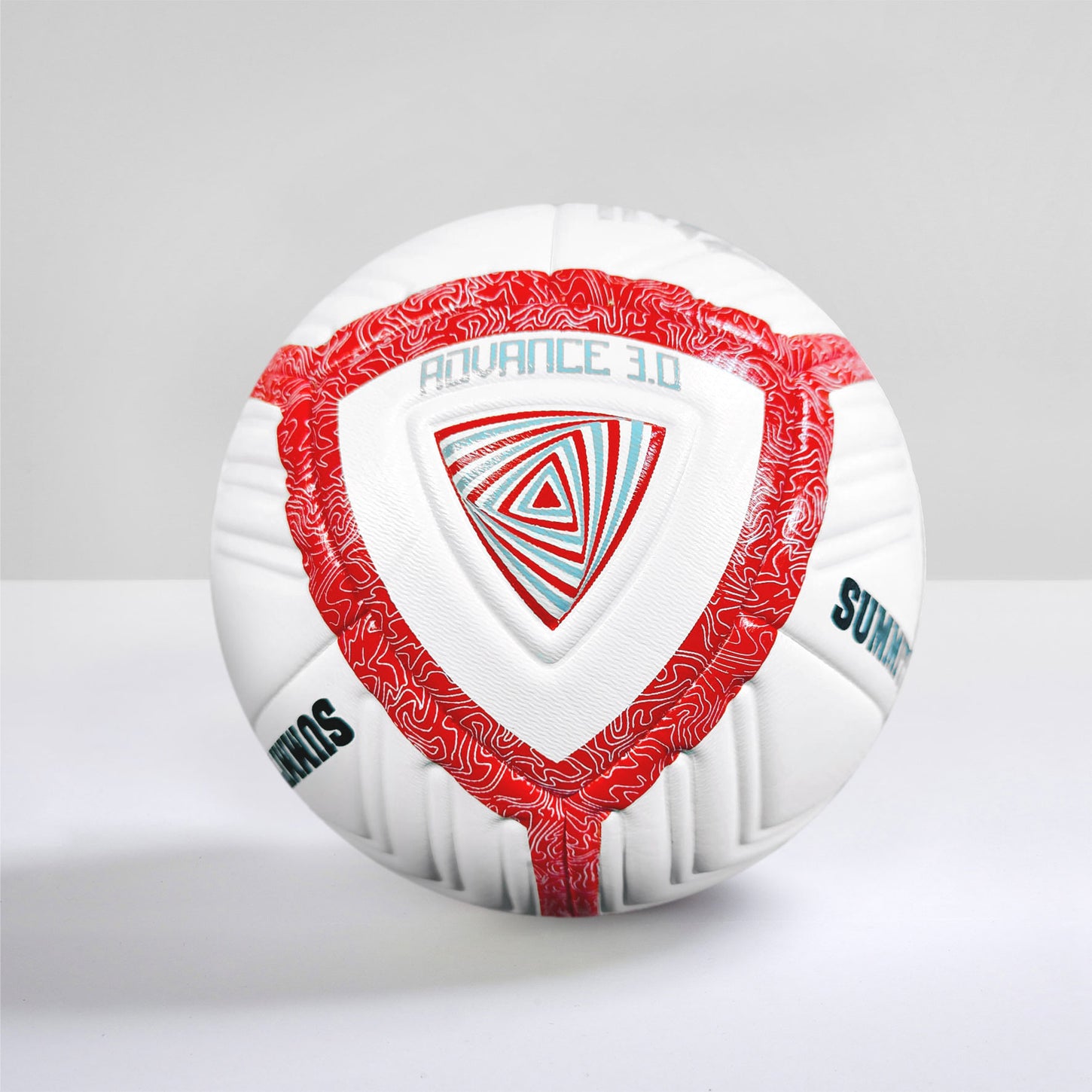 SUMMIT Advance 3.0 Soccer ball in size 3: white, red and silver soccer ball. Similar feel to Nike Strike Football with deep embossing on panels