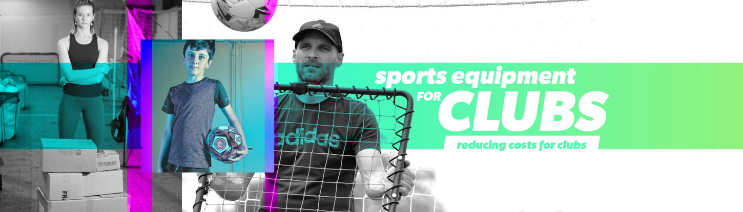 Sports equipment for clubs - soccer, rugby, football, netball, basketball, tennis - register and save up to 60%