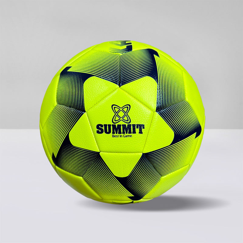 Summit Launch soccer ball size 5 for senior football players. Neon yellow colourway.