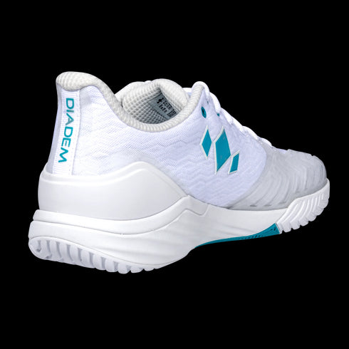 Diadem Womens Court Burst (White/Teal) Court Shoes