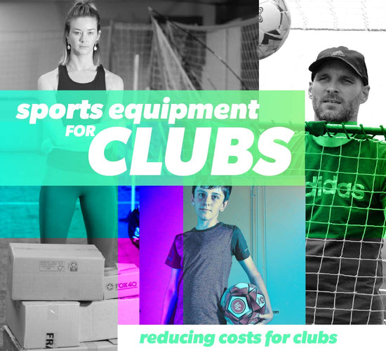 Sports equipment for clubs - soccer, rugby, football, netball, basketball, tennis - register and save up to 60%