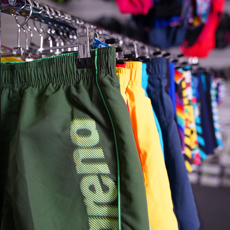 shop sports equipment. Arena swim shorts photo. Brisbane shop for sports, swim, footwear. Best prices for sports equipment. Geebung brisbane shop.