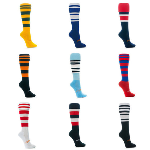 Thinskins Technical Sport Long Socks - 6-Pack - Stripe/Hoop Combo