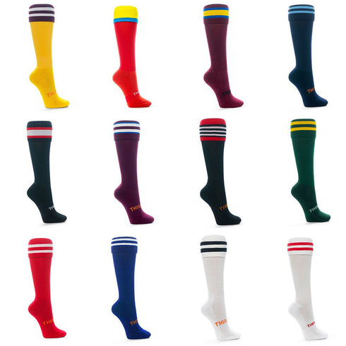 Thinskins Technical Sport Long Socks - 6-Pack - Striped Top