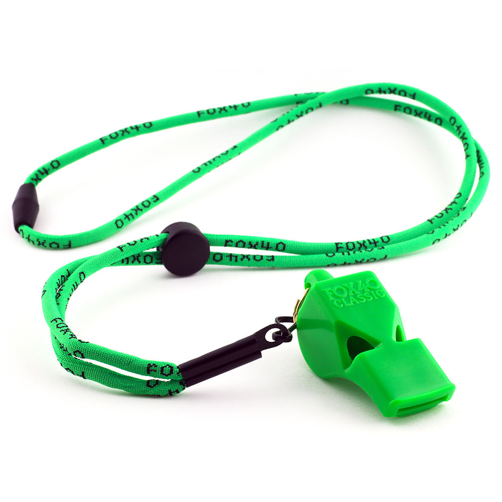 Green whistle for respect to referees. Fox 40 Classic Whistle in green with green lanyard