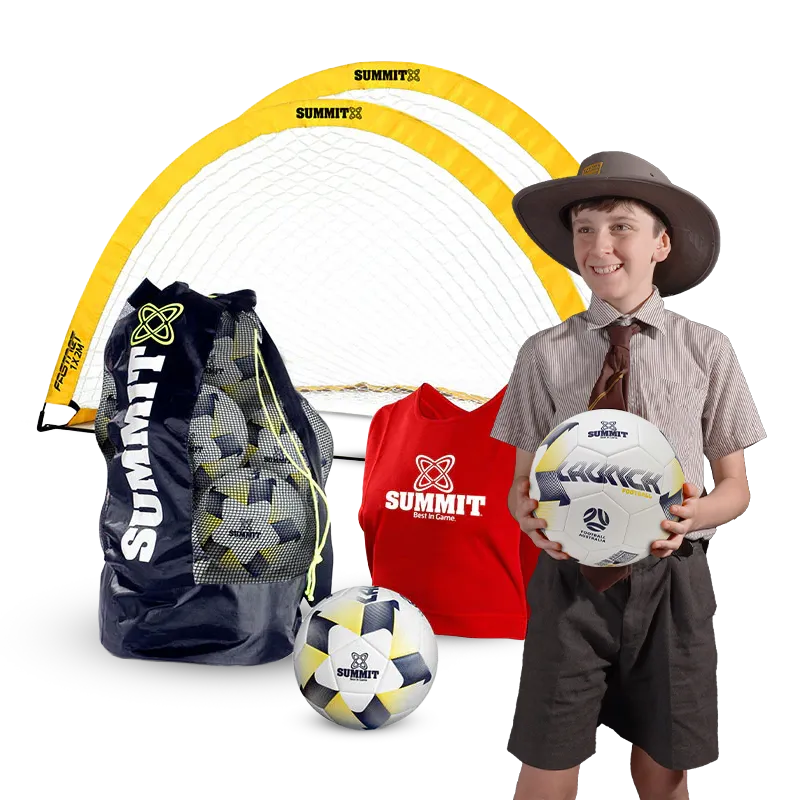 Football Australia Sports For Schools. Balls, Goals and equipment.  Football Australia’s Soccer Program can’t be easier. The Sporting Schools / Football Australia range of products gives you the flexibility of purchasing packs or individual products.