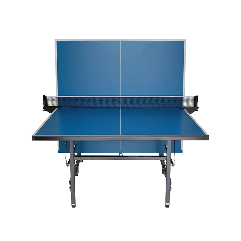 Indoor Table Tennis Table folded up for playback mode