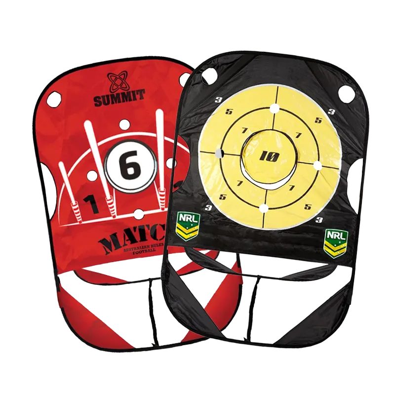 portable target goals for kids to play football, soccer, rugby and AFL. Be ready to play sport quickly and get training with these portable targets for football, rugby league, rugby union and AFL. 