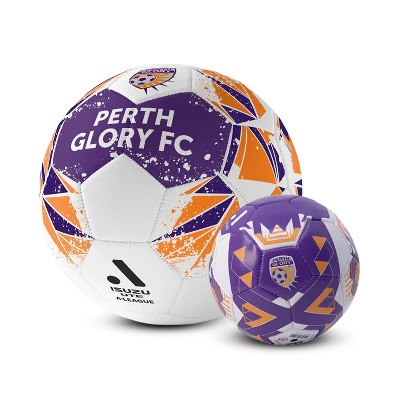 Perth Glory Soccer Ball - Purple, Orange and White Football