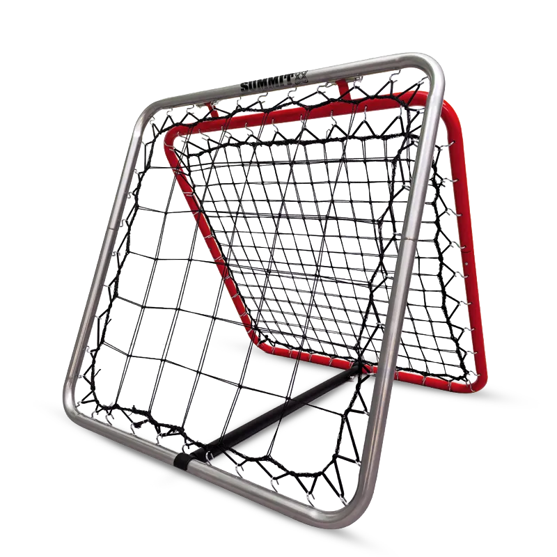 reflext net for ball sports. Round net is on grass and used for rebounding balls