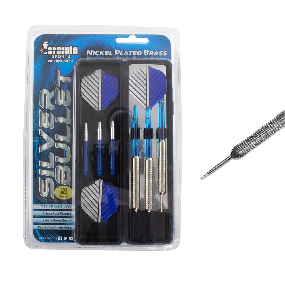 Formula Sports Silver Bullet Nickel Plated Brass Darts Gift Pack