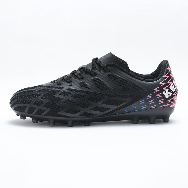 KELME Bolt Sr Football Boots in black, side view of single shoe