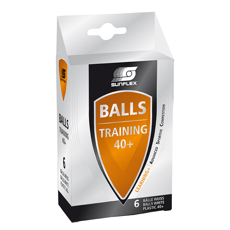SUNFLEX Training 40+ Table Tennis Balls - WHITE
