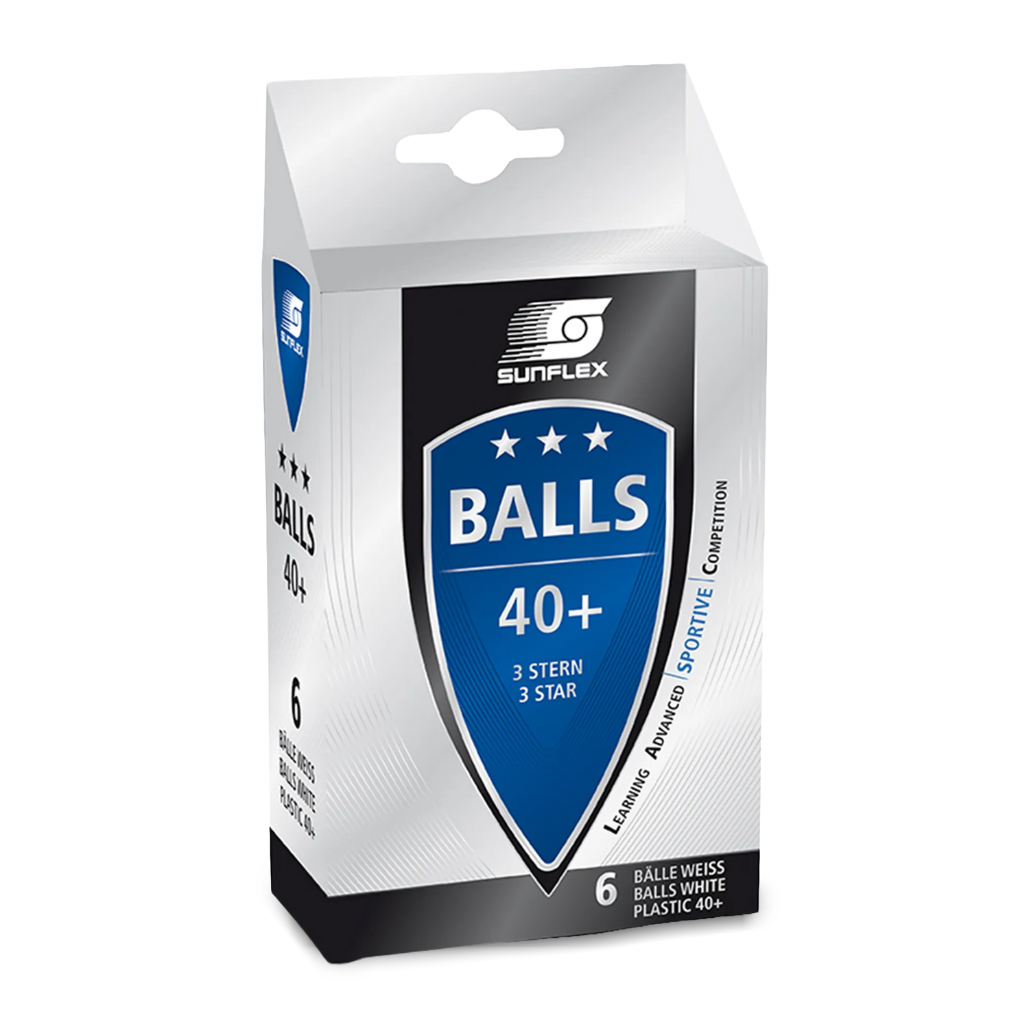 SUNFLEX 3 Star 40+ Table Tennis Balls - WHITE