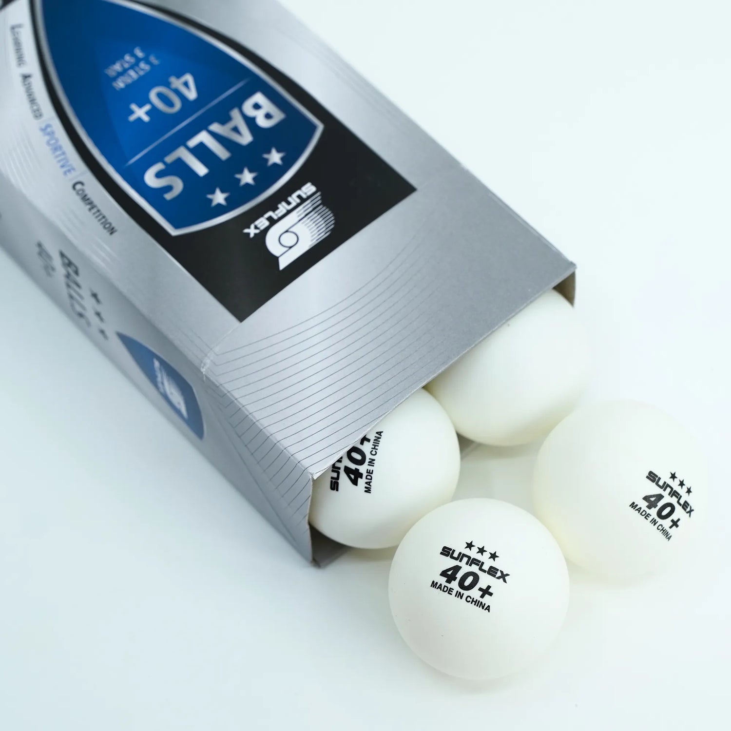 SUNFLEX 3 Star 40+ Table Tennis Balls - WHITE