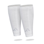 pair of aeroready Calf Sleeves in white, with adidas logo 
