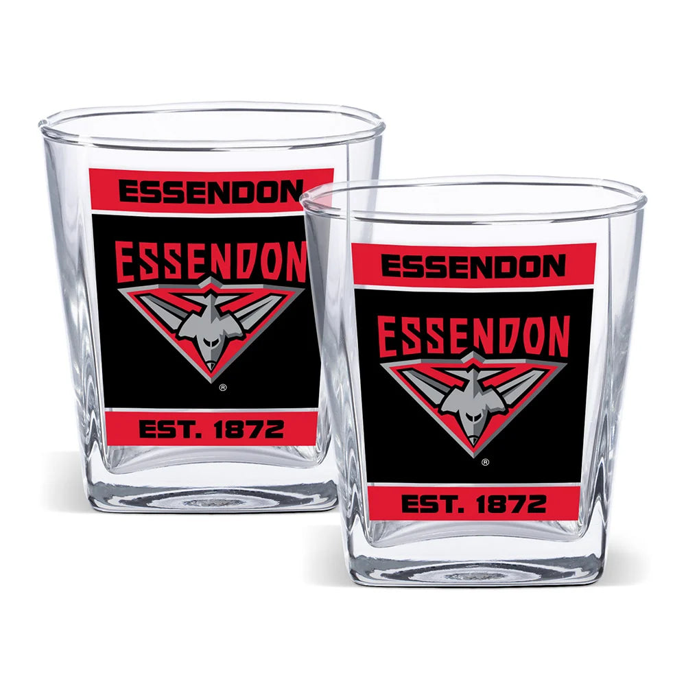 AFL Essendon Bombers 2-Pack Spirit Glasses