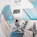 SUMMIT Advance X size 4 professional football. Close up of valve panel.