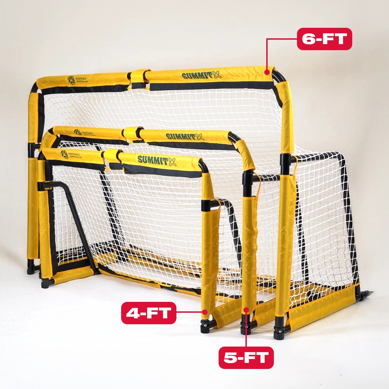 SUMMIT Football Australia Metal Folding Soccer Goal - 6FT