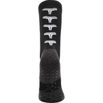 Black Crew sock with non slip grip pads. Crew length sock by kelme in black from rear. 