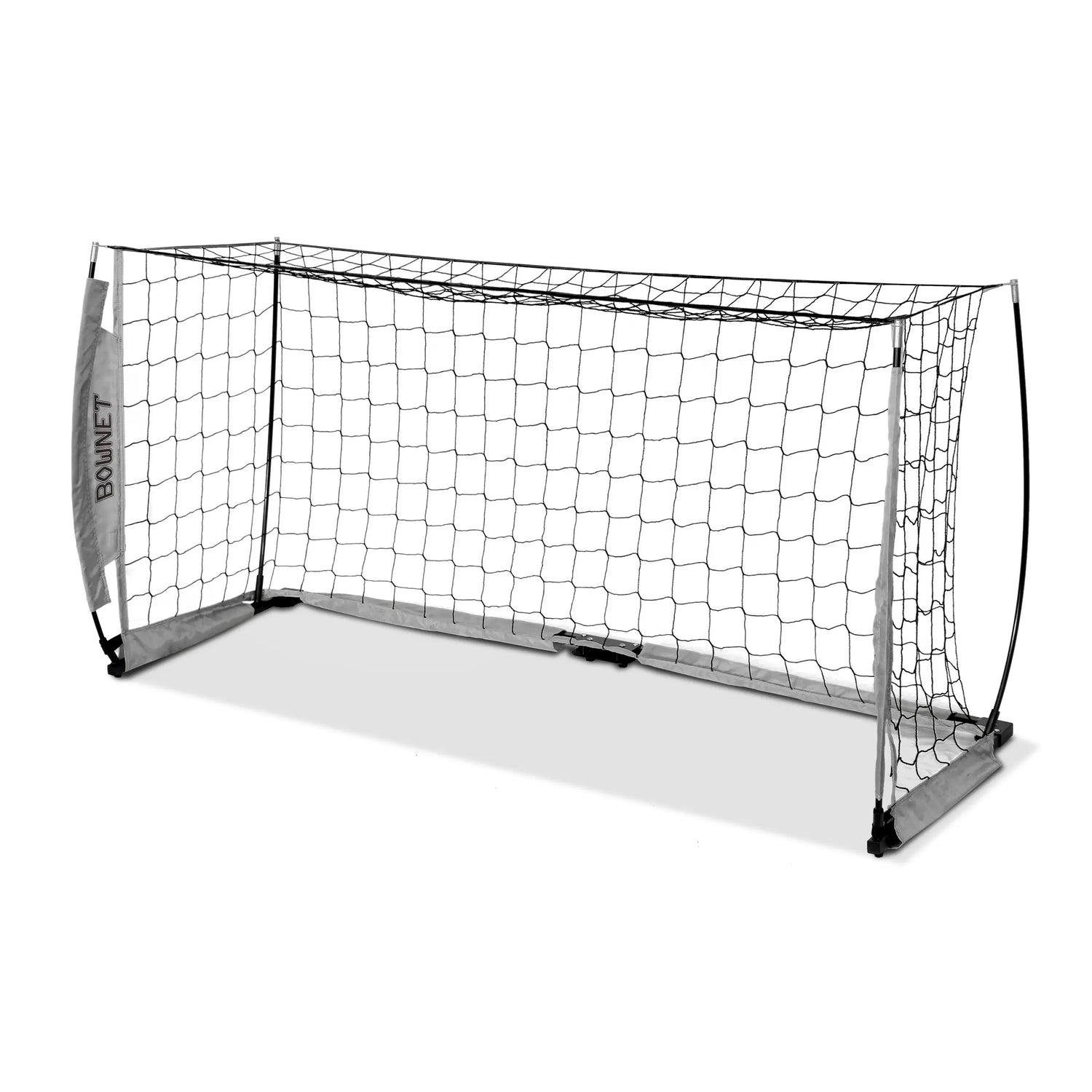 Bownet 1x2m portable soccer goal on white background. Football Australia approved 100cm x 120cm goal by SUMMIT Sport.
