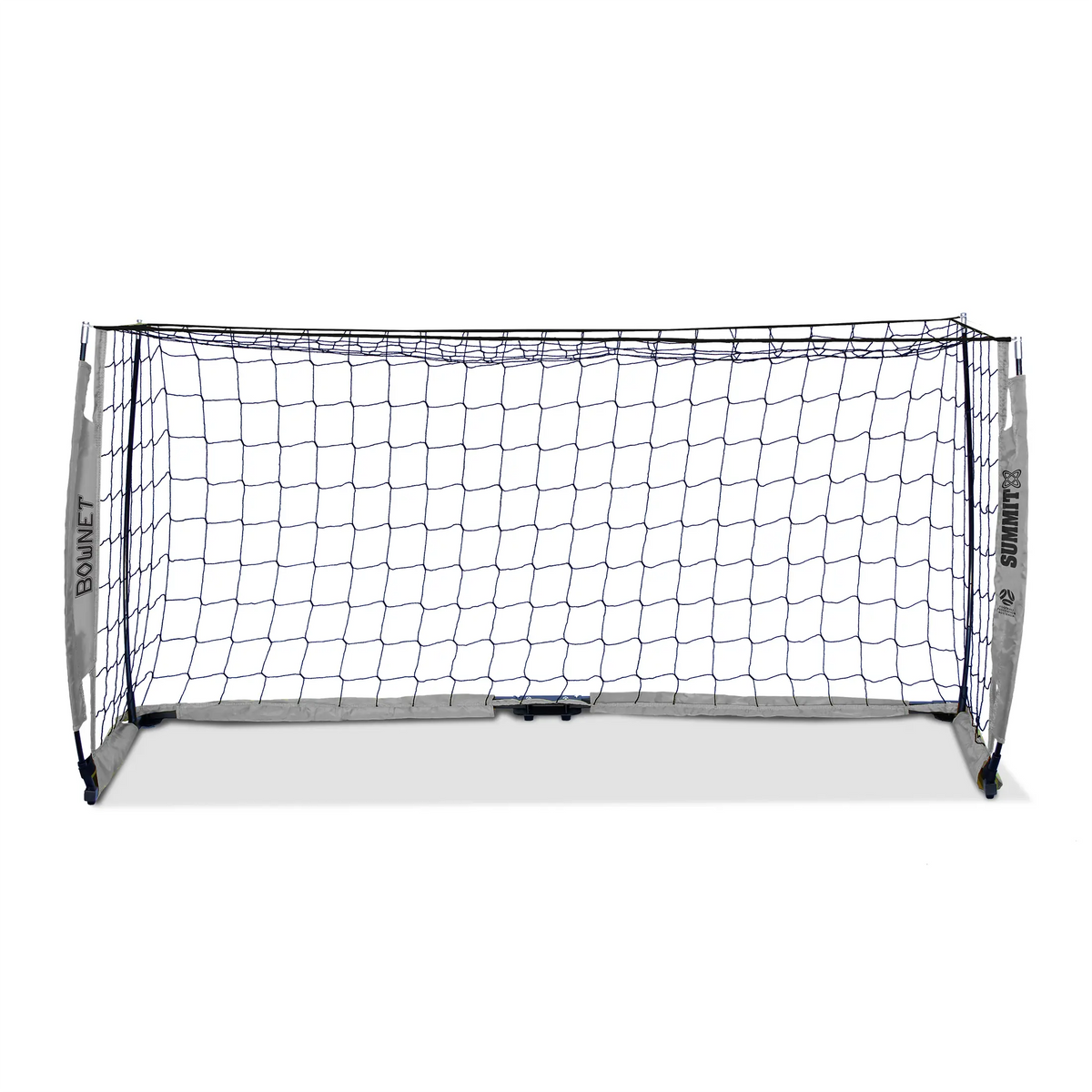 Bownet 1x2m portable soccer goal front. Football Australia approved 100cm x 120cm goal by SUMMIT Sport.