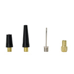SUMMIT Portable Electronic Pump inflation valves. Included with electric pump. Comes with ball needle, bicycle tube adaptor and plugs for different holes sizes.