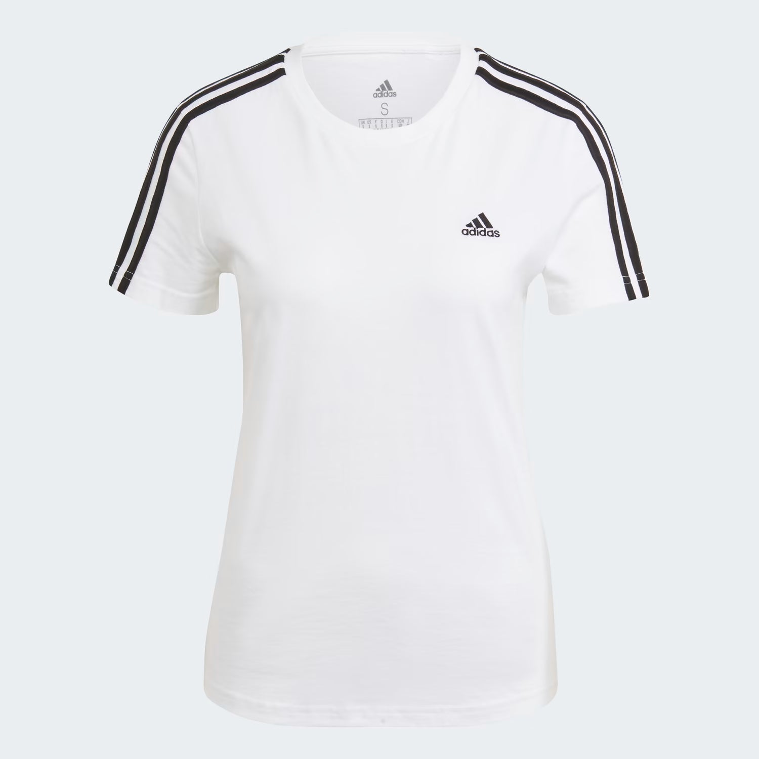 adidas Womens Essentials Slim 3-Stripes Tee