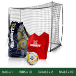 Football Australia Futsal Ball Senior Pack including 10x premium futsal balls, 10 bibs, 2 bownet goals and a heavy duty ball bag