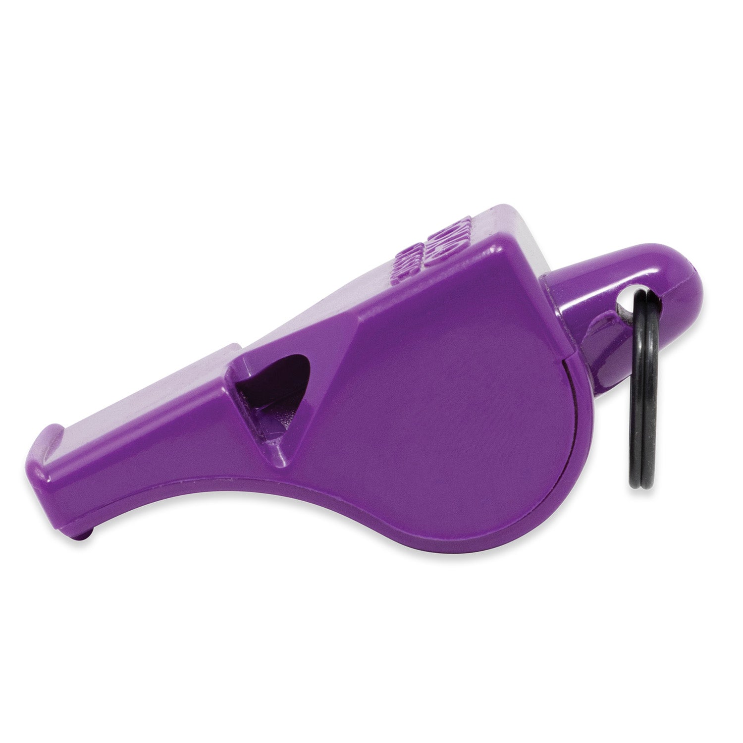 Purple fox 40 whistle with a keyring on a white background