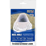 Packaging of a heel hole preventer for shoes - black colour - with a white background.
