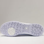 KELME Neo Sr Turf Boots for artificial surfaces - in grey and blue colour. Shot of underneath of shoe.