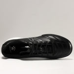 KELME Neo Sr Turf Boots for artificial surfaces - in black and white colour. shot from above showing the inside of shoe.