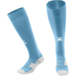 Kelme Football Socks Full Length - sky blue colour with white logo. Available at summit sport.
