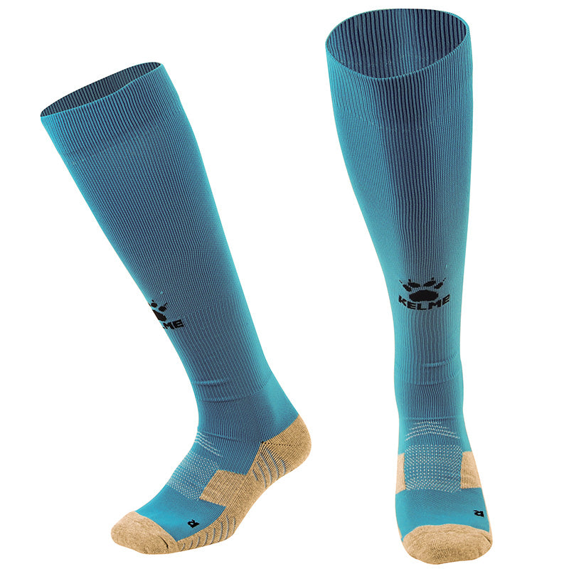 Kelme Football Socks Full Length - sea blue colour. Available at summit sport.