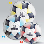 Full size range of Launch soccer balls. Available in size 5, size 4 and size 3 soccer balls. Each comes in yellow, blue and red for all ages. 