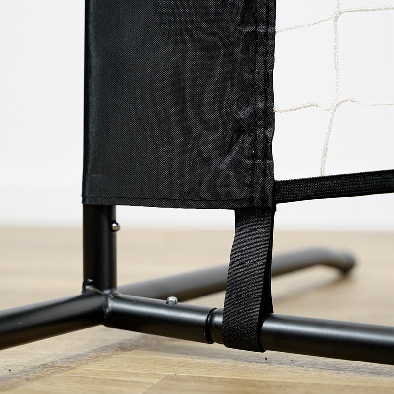close up of nylon sleeve over metal poles - portable summit tennis net 