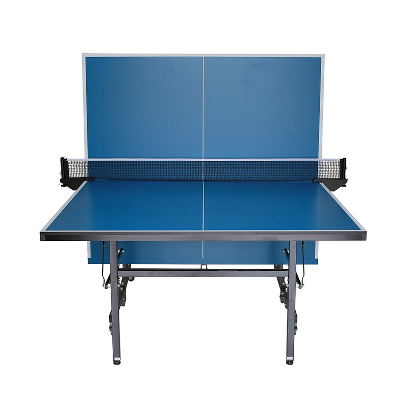 SUNFLEX Euro T-160 Indoor Table Tennis Table front playback mode position with ping pong net