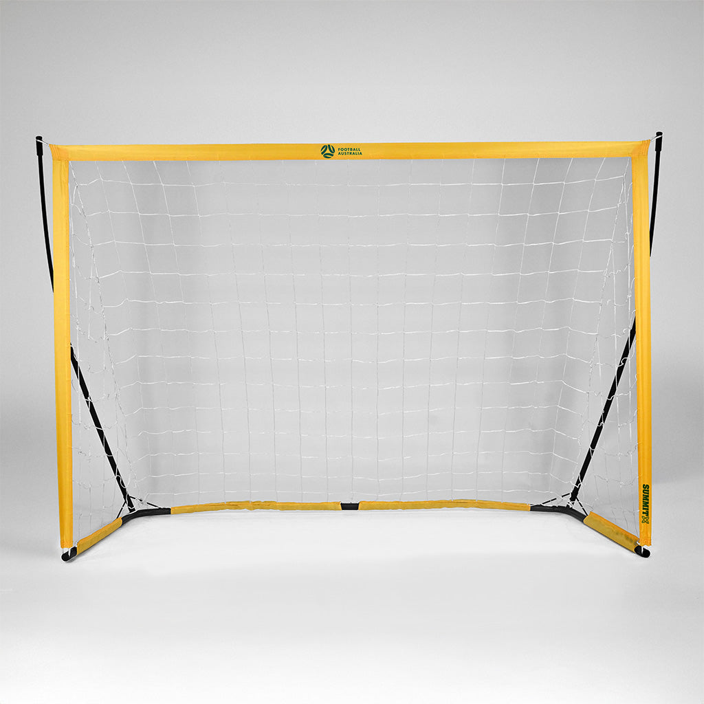 SUMMIT Football Flex Futsal Soccer Goal. Official Size Futsal Goal 2mx3m in size. Football Goal on white background for kids and backyards. 