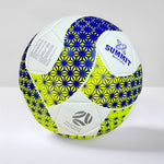 Football Australia Advance Futsal Ball Size 4 - senior ball for indoor soccer - white, neon yellow and navy