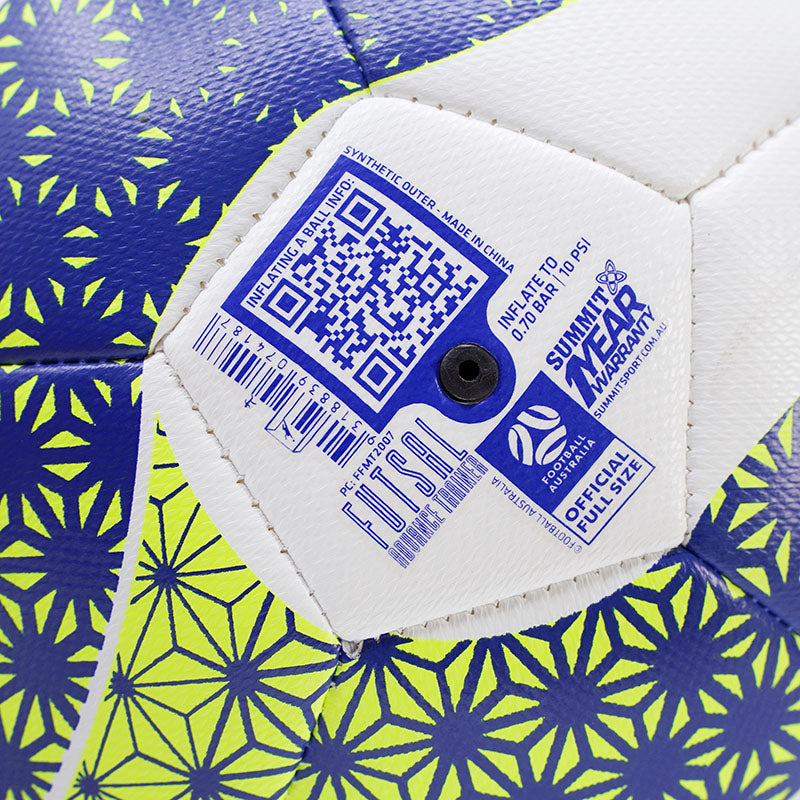 Senior Advance Futsal Ball Size 4 - Close up of valve panel