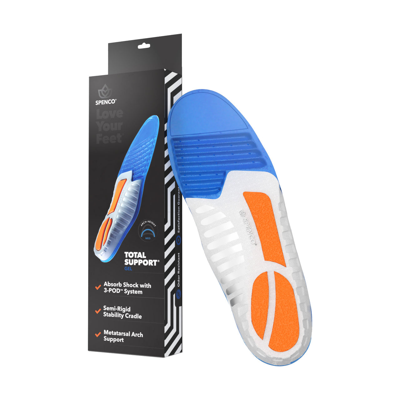 Spenco Total Support shoe insert with packaging on a white background