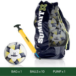Summit essential launch soccer pack including 10 launch soccer balls, one ball bag and one ball pump