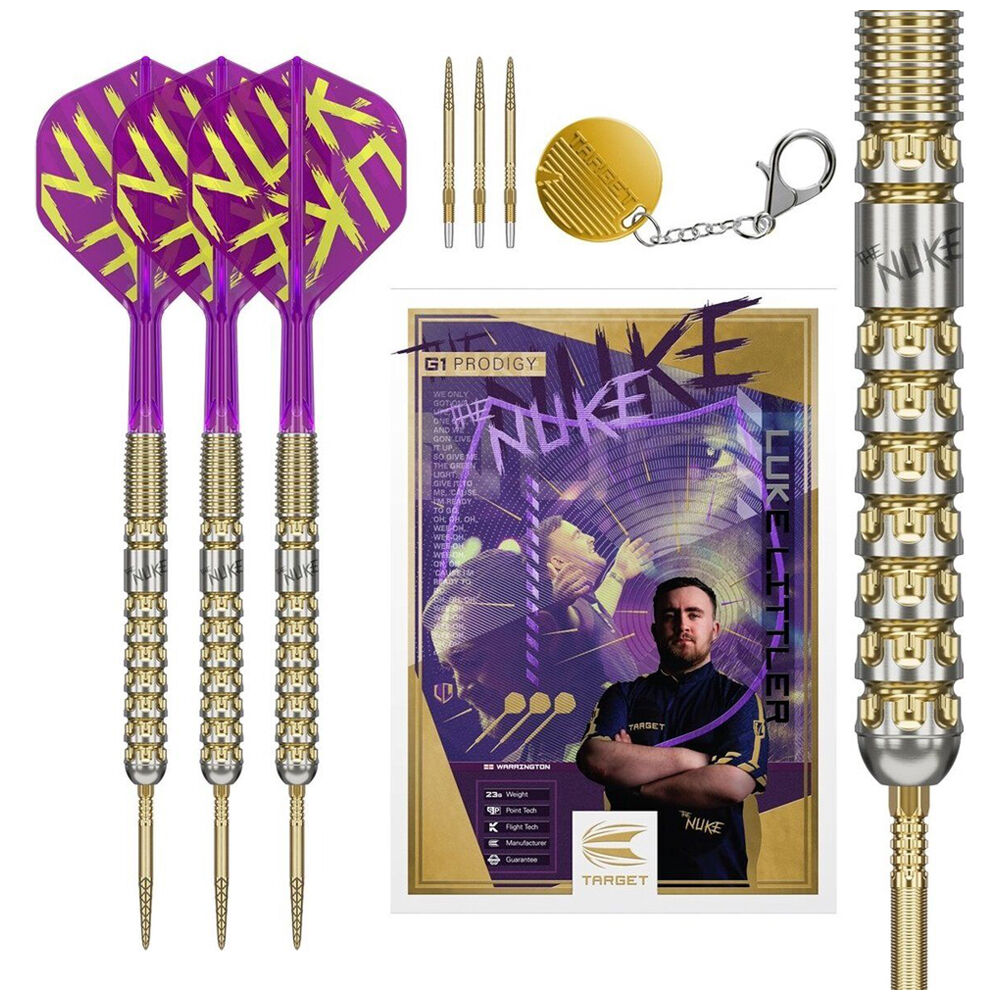 Target Luke Littler G1 Prodigy Steel Tip Tungsten Dart set
