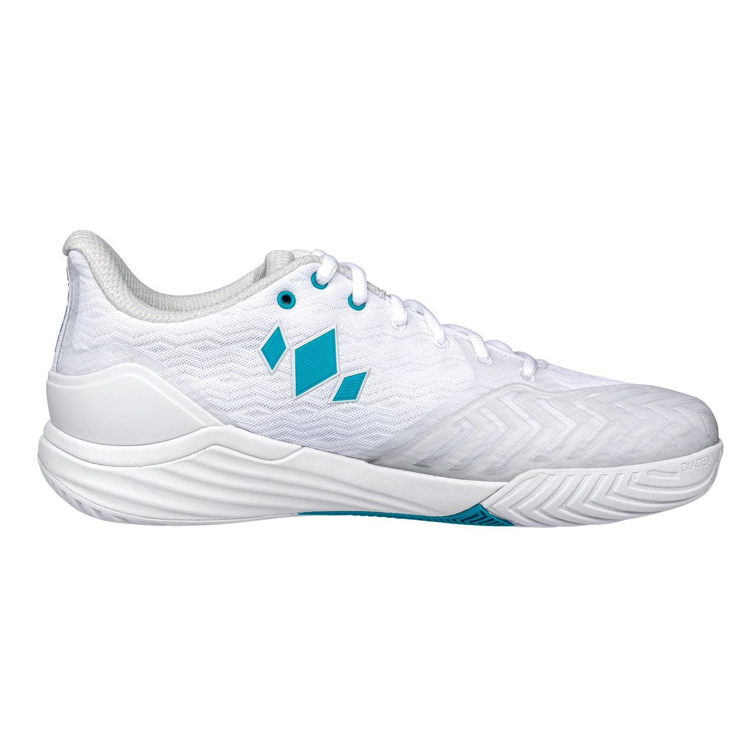 Diadem Mens Court Burst (White/Teal) Court Shoes
